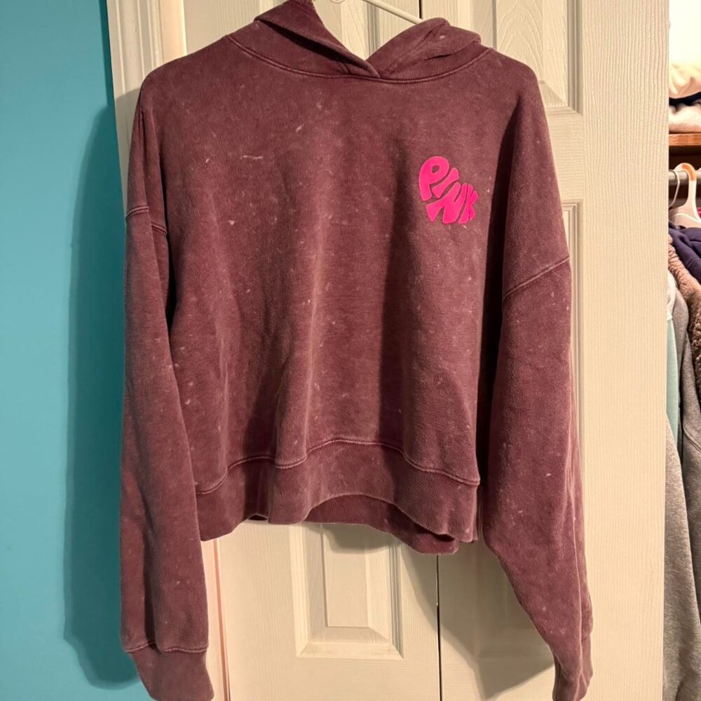 Pink Inc Women's Pink and Burgundy Hoodie